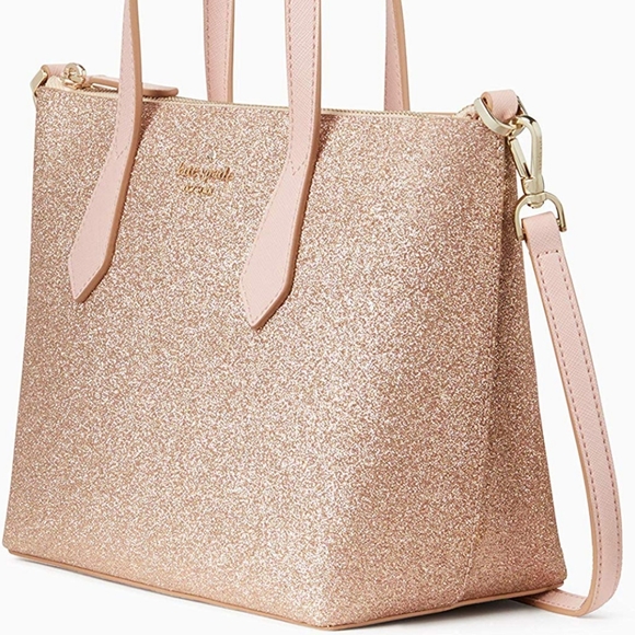 Kate Spade Joeley Ina Rose Gold Glitter Crossbody - Picture 3 of 7